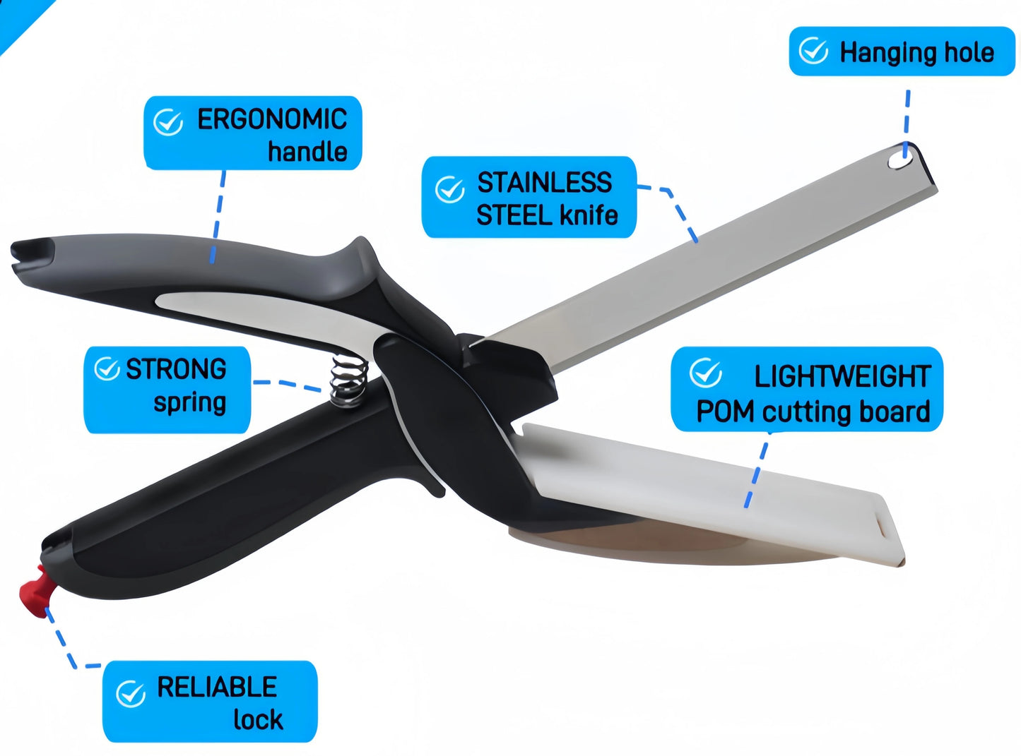 Premium Chop Scissors Cutting Board (with Knife Sharpener)