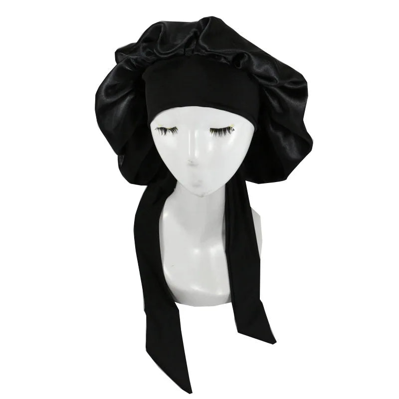 Women Satin Solid Sleeping Bonnet