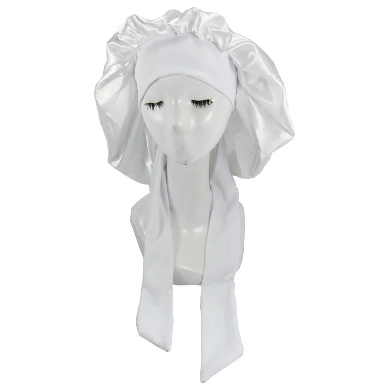 Women Satin Solid Sleeping Bonnet