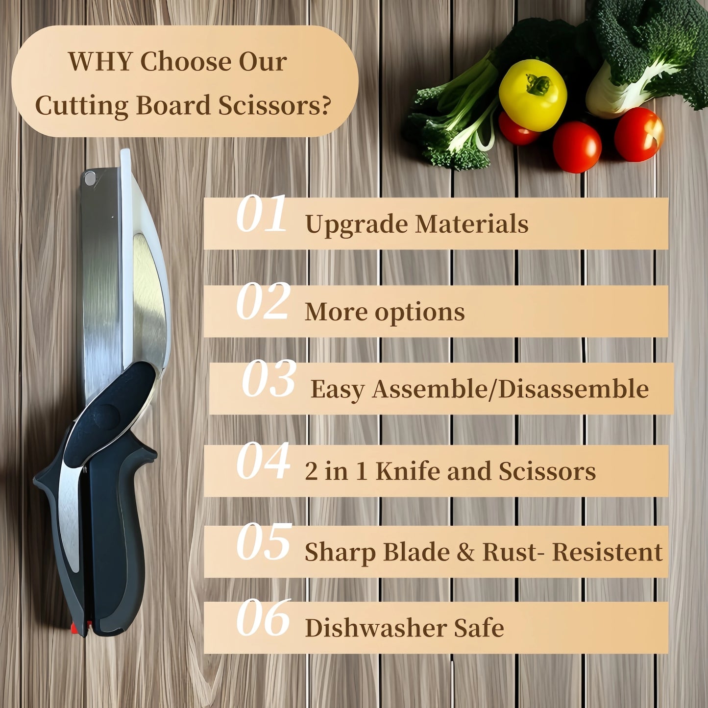 Premium Chop Scissors Cutting Board (with Knife Sharpener)