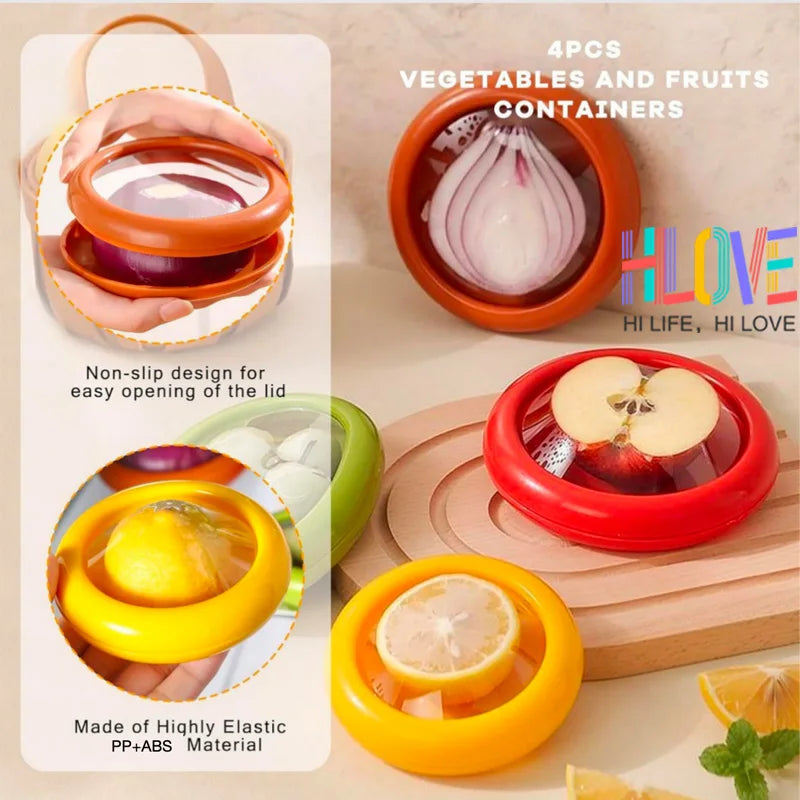 Silicone Fruit and Vegetable Storage Containers (Set of 4)