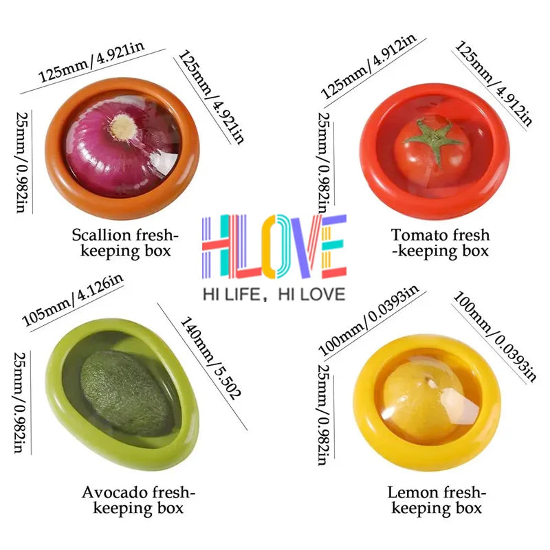 Silicone Fruit and Vegetable Storage Containers (Set of 4)