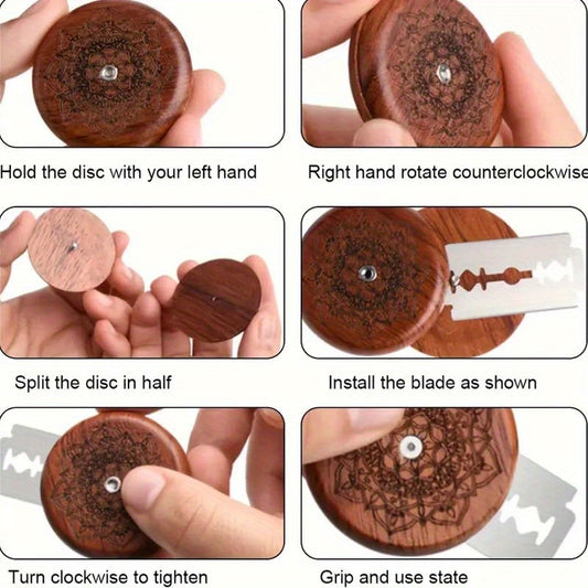 Circular Scoring Tool with Wooden Handle