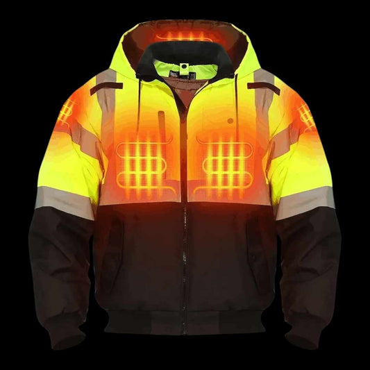 Heated High Visibility Jacket (Waterproof Windproof)