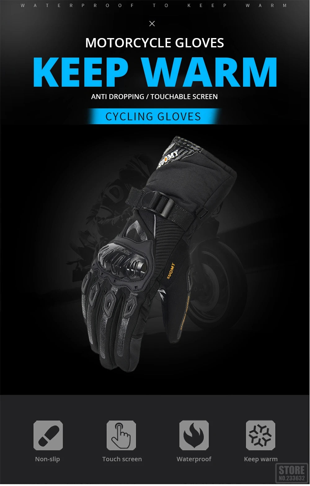Motorcycle Gloves Windproof/ Waterproof
