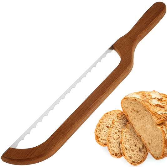 Stainless Steel Sourdough Bread Slicer with Bamboo Handle