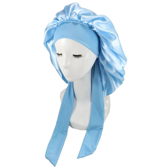 Women Satin Solid Sleeping Bonnet