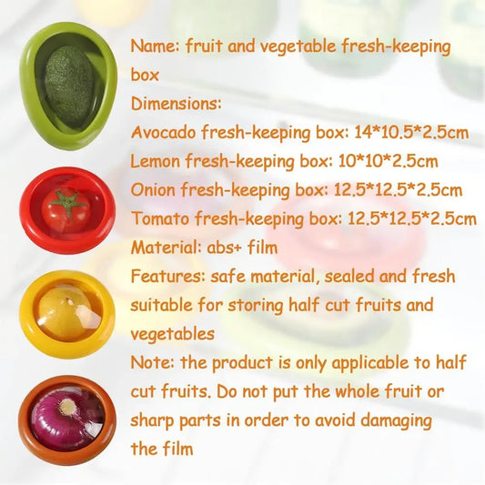 Silicone Fruit and Vegetable Storage Containers (Set of 4)