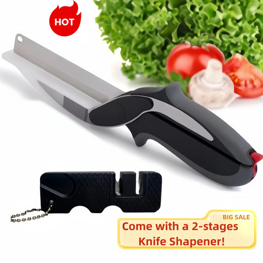 Premium Chop Scissors Cutting Board (with Knife Sharpener)