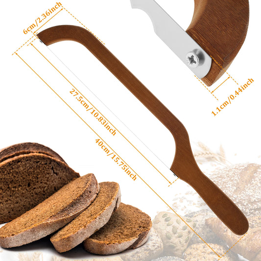 Stainless Steel Sourdough Bread Slicer with Bamboo Handle