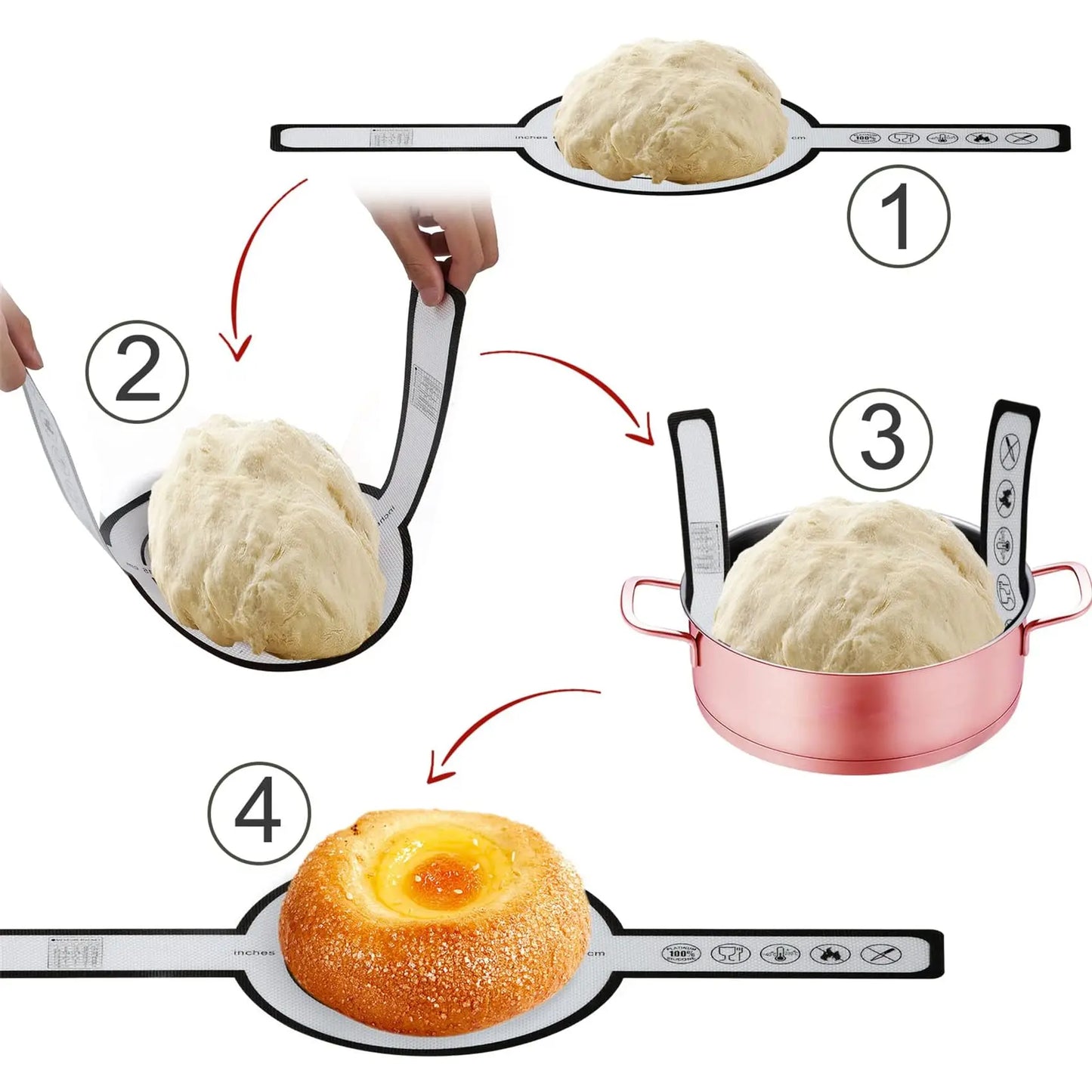 Reusable Silicone Bread Sling with Long Handles Heat Resistant