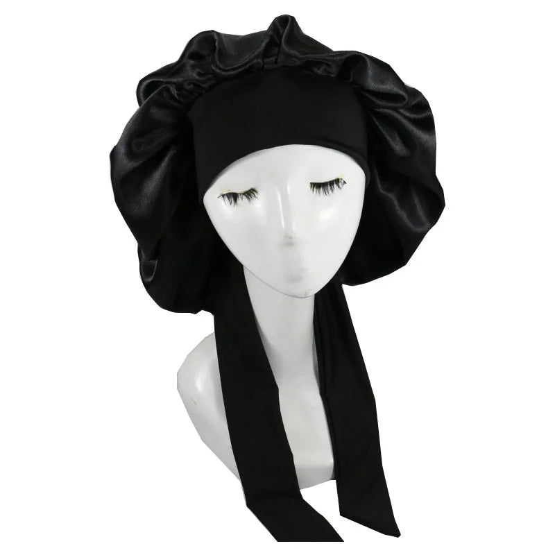 Women Satin Solid Sleeping Bonnet