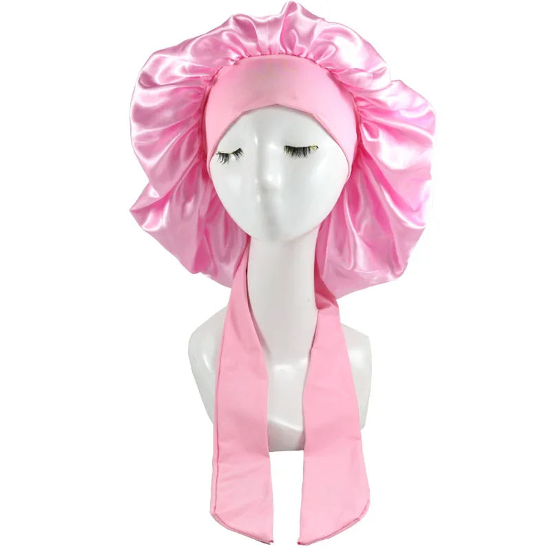 Women Satin Solid Sleeping Bonnet