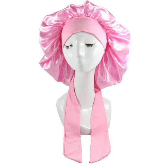 Women Satin Solid Sleeping Bonnet
