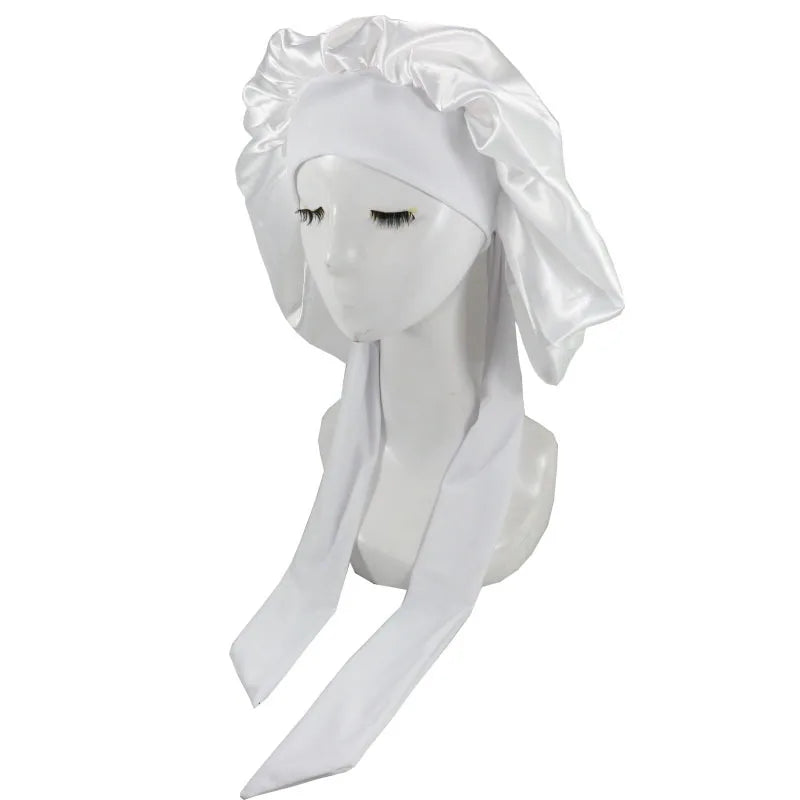 Women Satin Solid Sleeping Bonnet