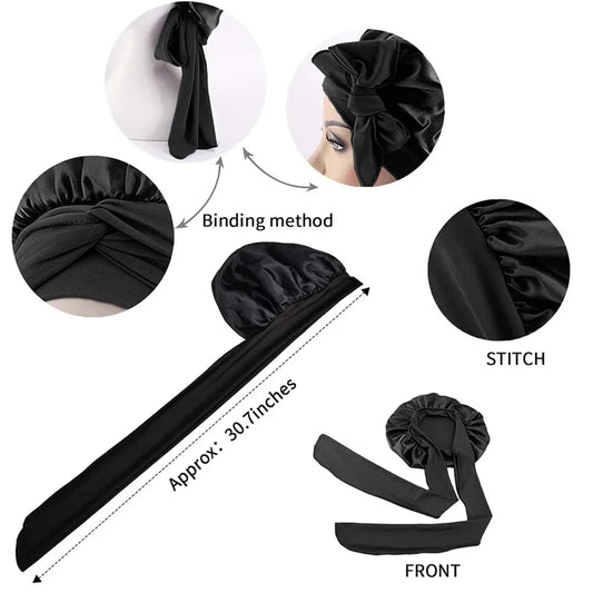Women Satin Solid Sleeping Bonnet