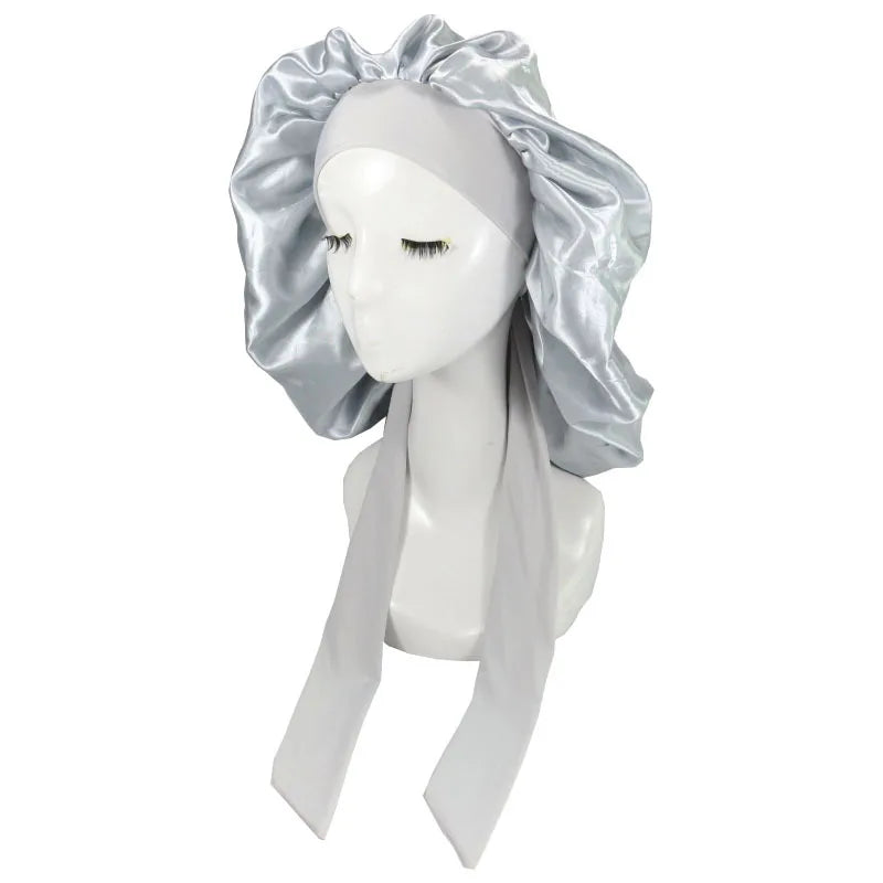 Women Satin Solid Sleeping Bonnet