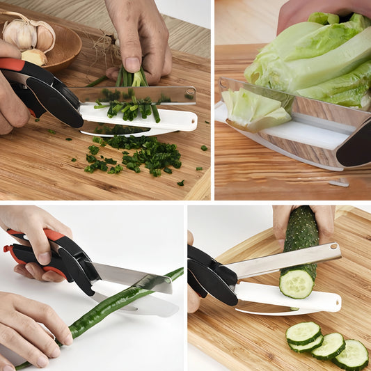 Premium Chop Scissors Cutting Board (with Knife Sharpener)