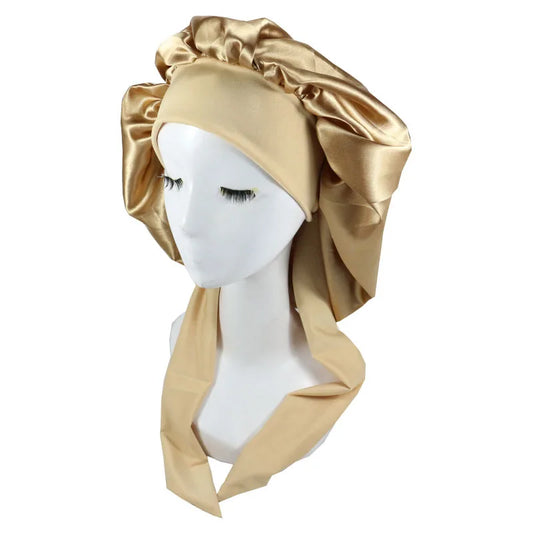 Women Satin Solid Sleeping Bonnet