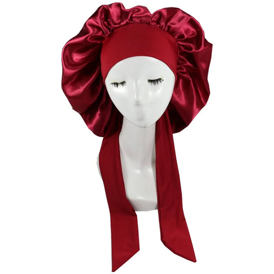 Women Satin Solid Sleeping Bonnet