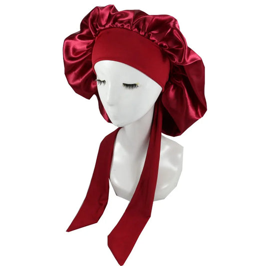 Women Satin Solid Sleeping Bonnet